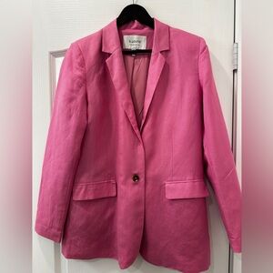 B.Young Bubblegum Pink Women's Linen Blazer